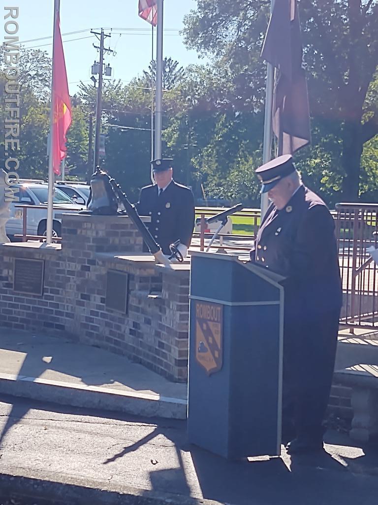 Vice President Scofield reads the names of members that have answered their last alarm.