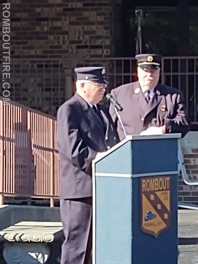President Bruce Nash welcomes everyone to the 2023 Rombout Fire Company Memorial Service.